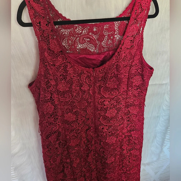 Grace Hill Rare Lace Overlay Fuschia Dress - Picture 4 of 8